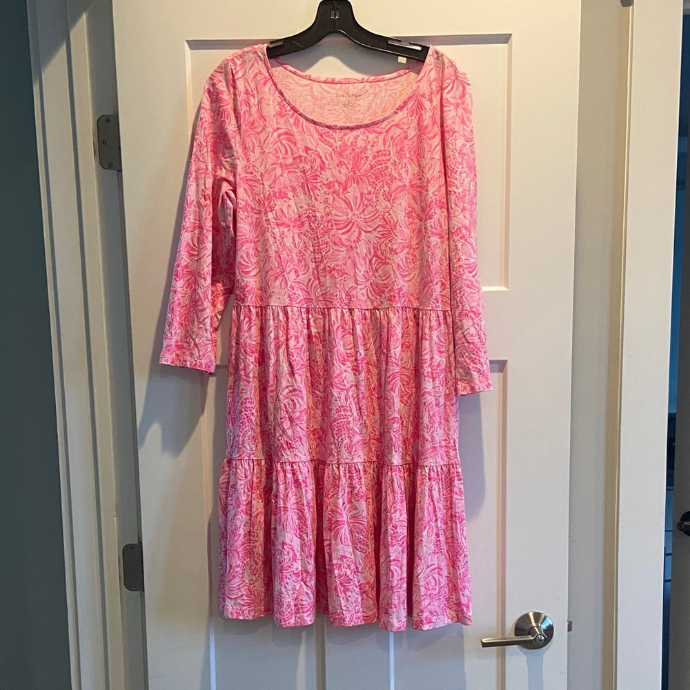 Lilly Pulitzer Pink and White Gemma Swing Dress
